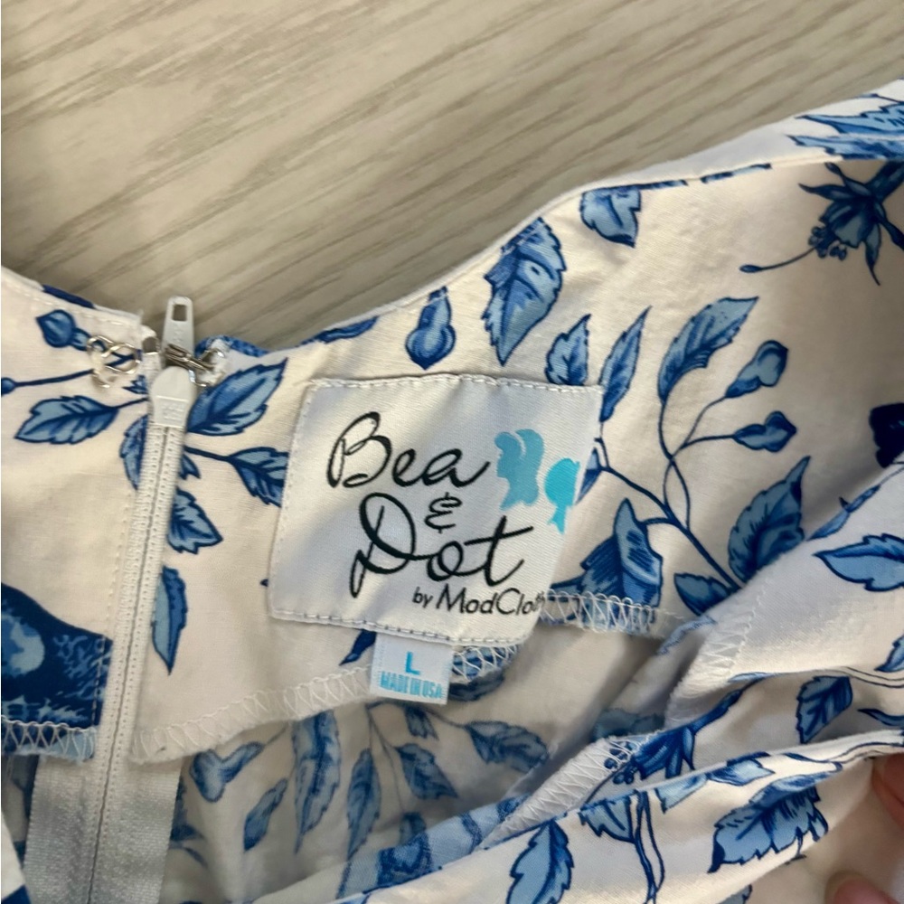 ModCloth Bea & Dot Blue Bird V Neck Dress - Picture 5 of 7